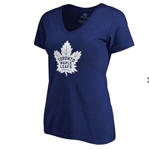 Women's Toronto Maple Leafs Primary Logo V-Neck T-Shirt. Fanatics New with tag